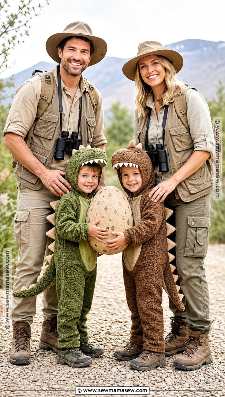 Jurassic Park Family Costume - 35 family of four halloween costumes
