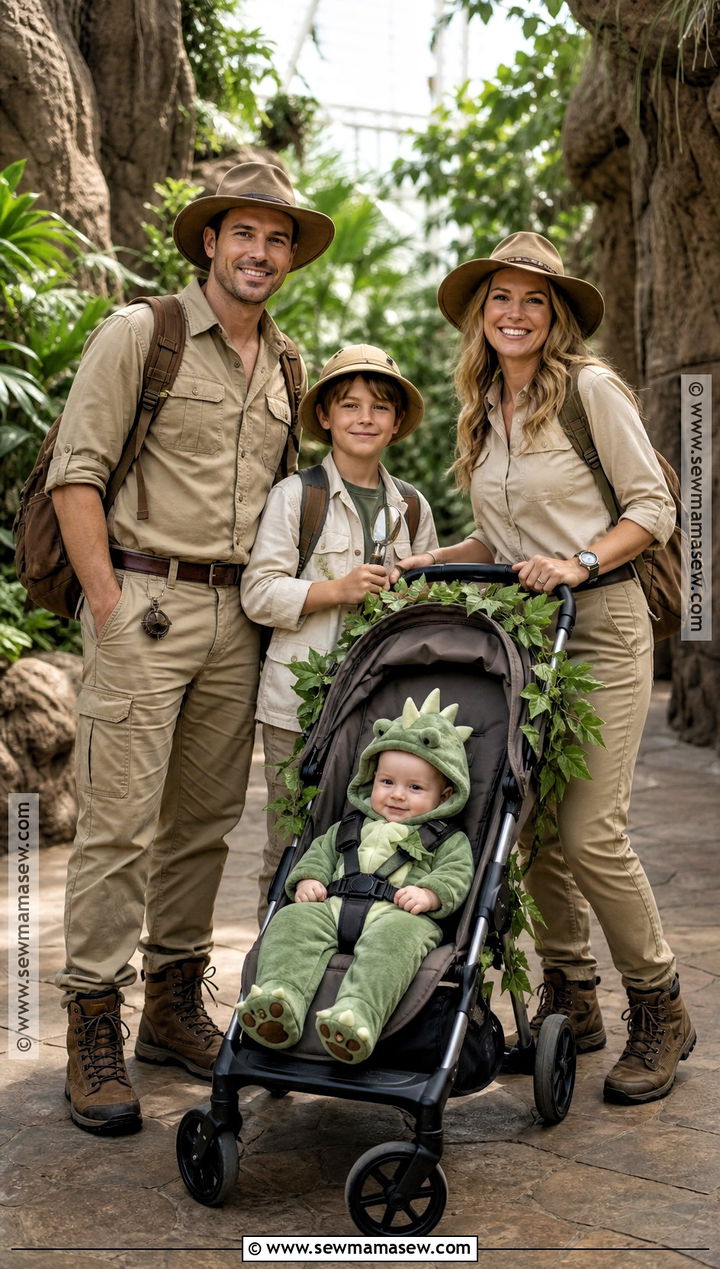 Jurassic Park Family Costume With Dinosaur Baby - 30 Family Of 4 Halloween Costumes With for Babies
