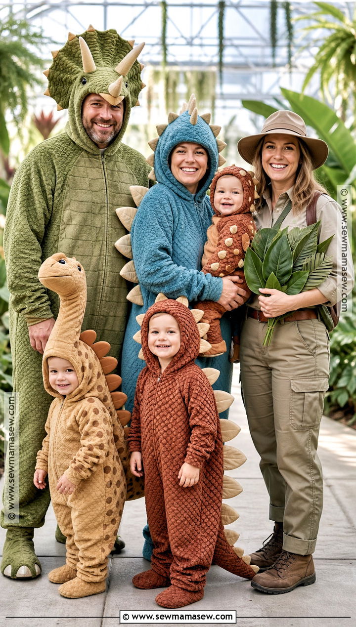 Jurassic Park Herbivore Herd Family Costume - 35 jurassic park family costume ideas