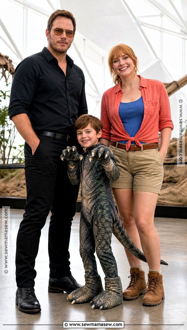 Jurassic Park Ian Malcolm Ellie Sattler And Raptor Family Costume - 35 jurassic park family costume ideas