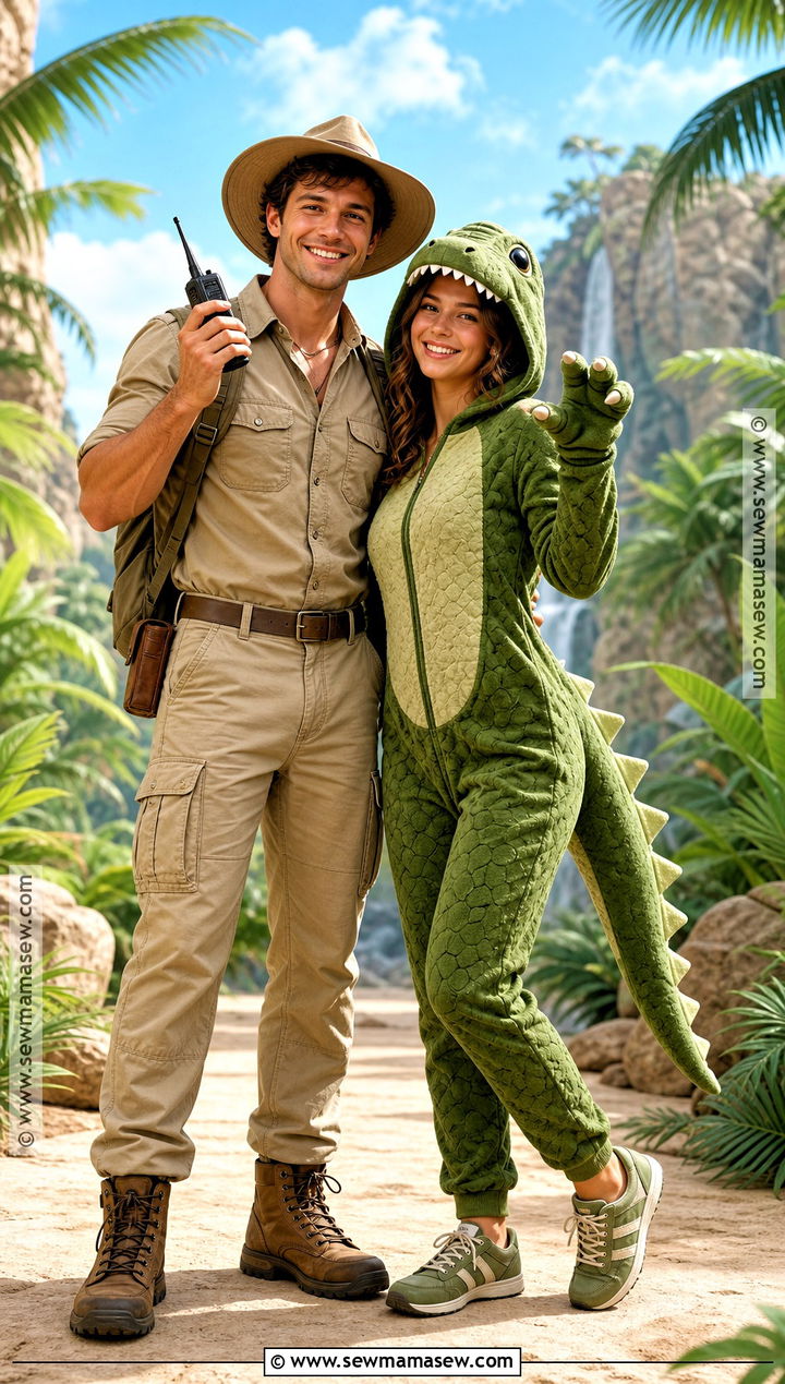 Jurassic Park Ranger And Dinosaur Costume - 35 best halloween costumes for couples