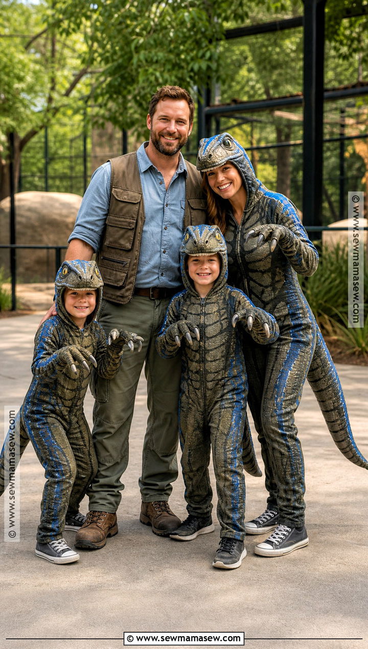 Jurassic Park Raptor Pack Family Costume - 35 jurassic park family costume ideas
