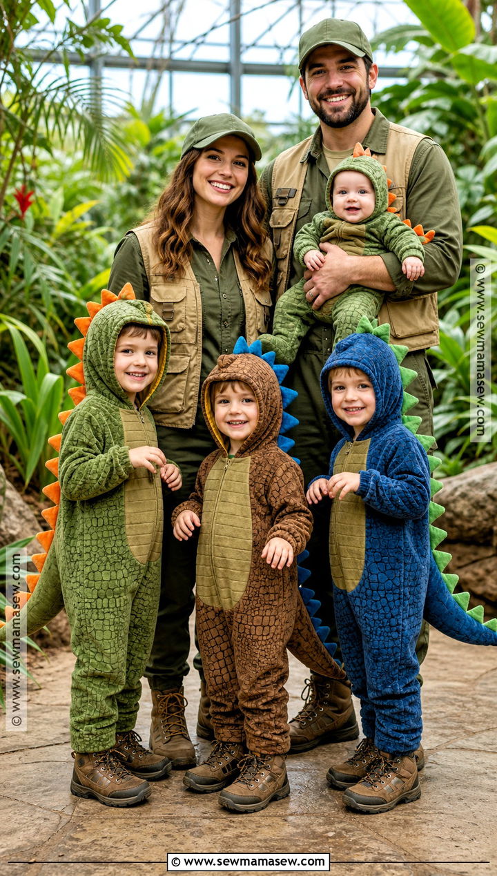 Jurassic Park Stegosaurus And Park Keeper Family Costume - 35 jurassic park family costume ideas