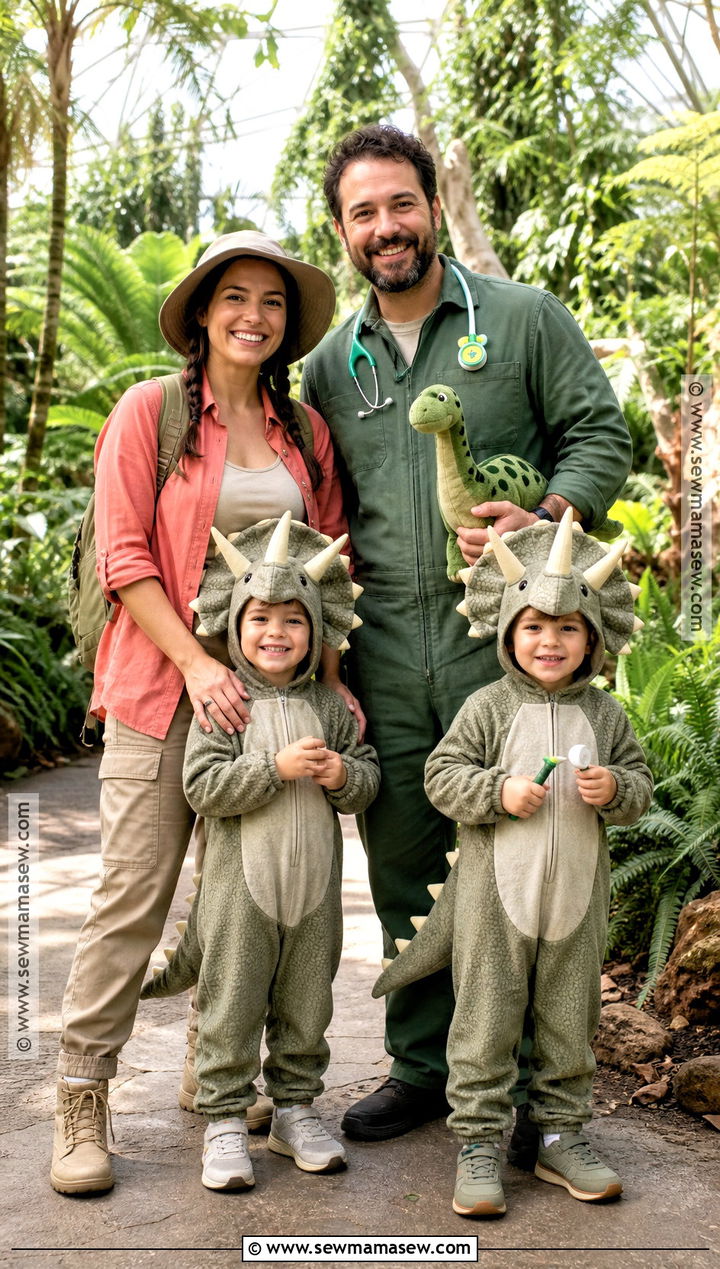 Jurassic Park Veterinarian And Triceratops Family Costume - 35 jurassic park family costume ideas