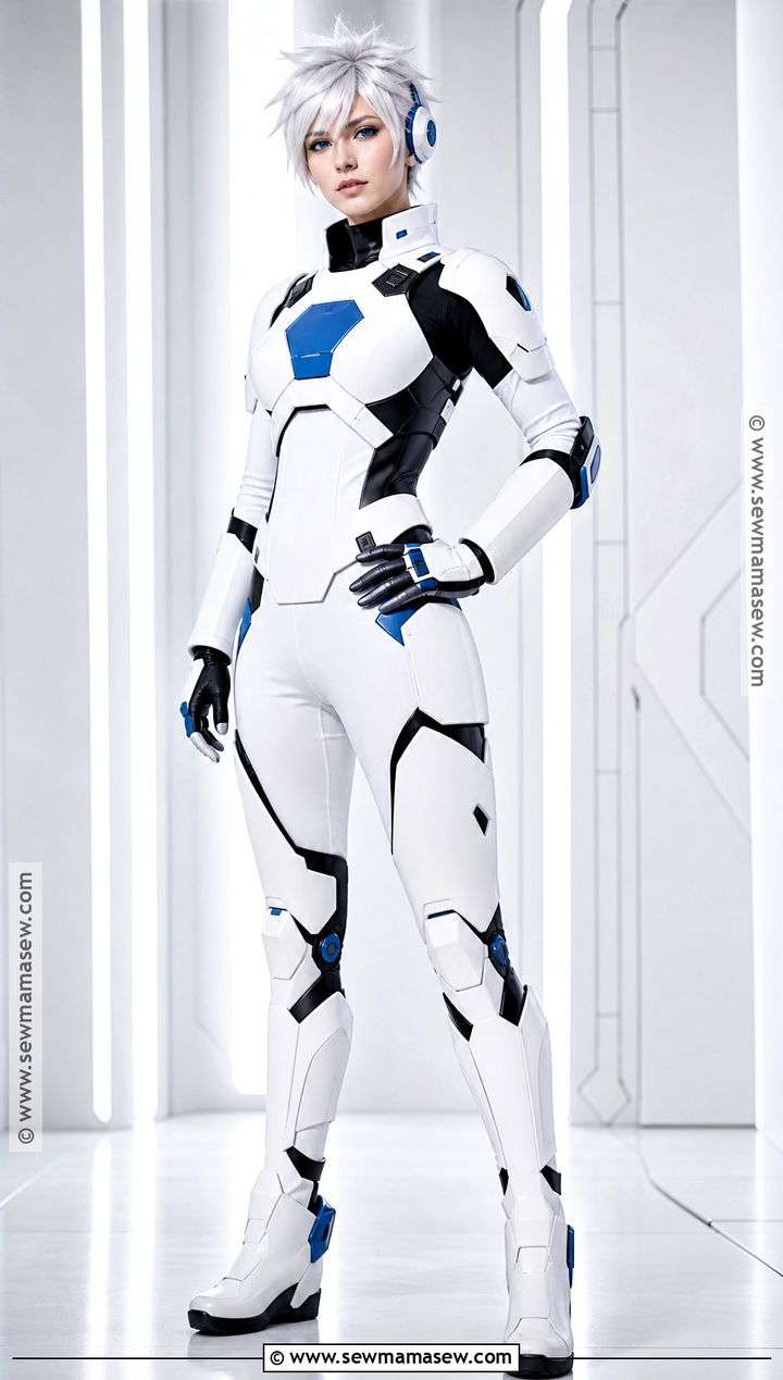 K1 B0 Cosplay With White Robot Armor - 35 danganronpa cosplay ideas
