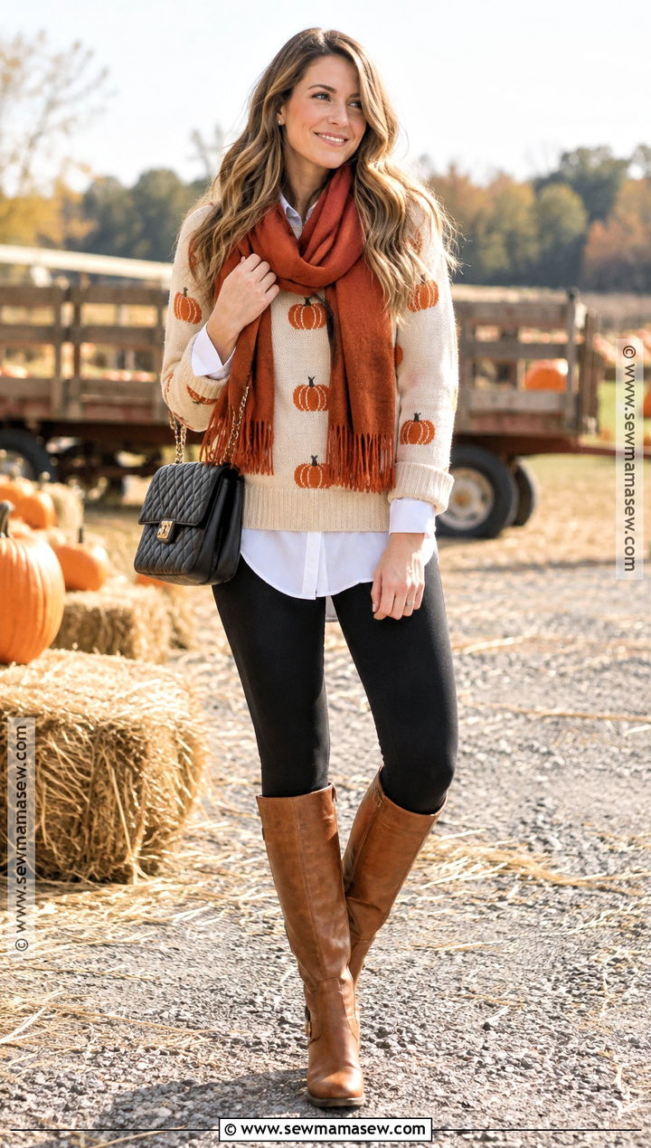 KJP Pumpkin Sweater With Black Leggings - 15 Kjp Pumpkin Sweater Ideas
