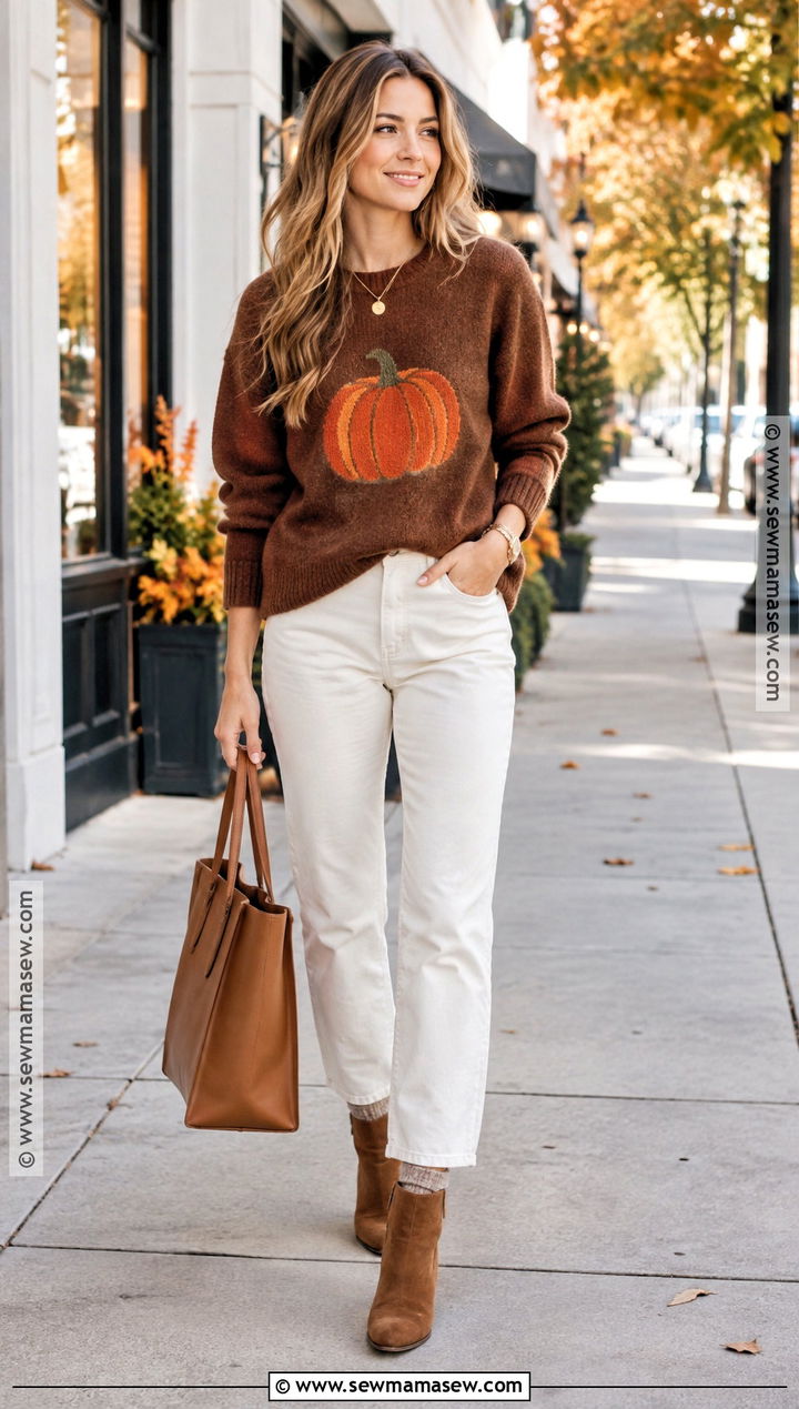 KJP Pumpkin Sweater With White Jeans - 15 Kjp Pumpkin Sweater Ideas