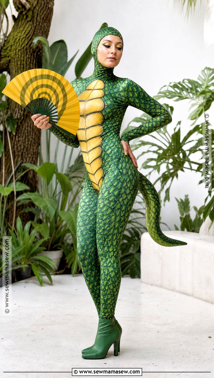Kaa Costume With Green Bodysuit - 40 disney villain costumes