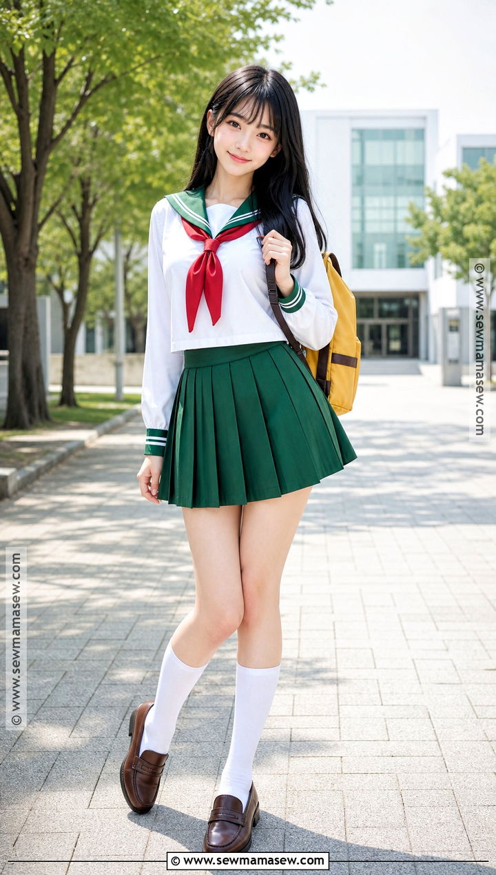Kagome Higurashi Costume With Green Skirt - 30 long black hair halloween costumes