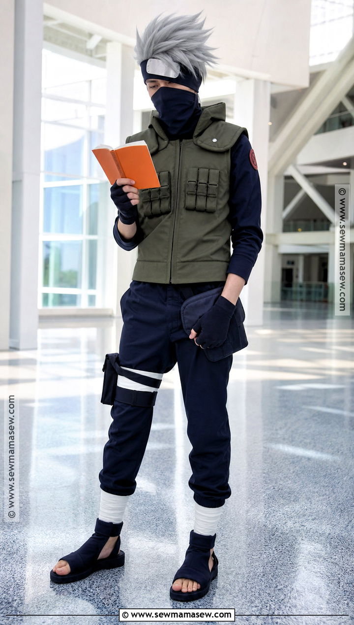 Kakashi Hatake Cosplay With Green Vest - 30 Easy Anime Cosplay Ideas for Men