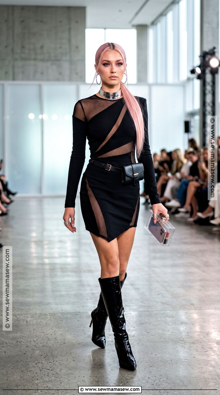 Karina Pink Hair Cosplay With Black Cutout Dress - 30 karina cosplay ideas