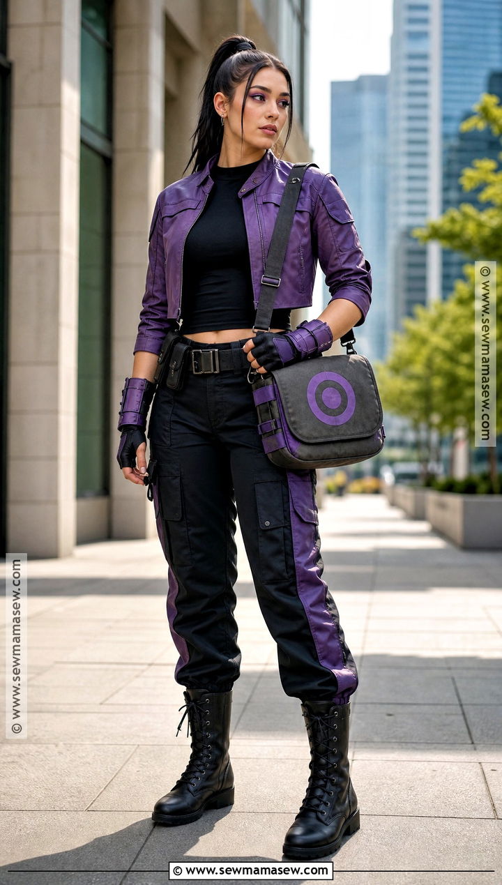 Kate Bishop Costume With Purple Jacket - 30 avengers costumes