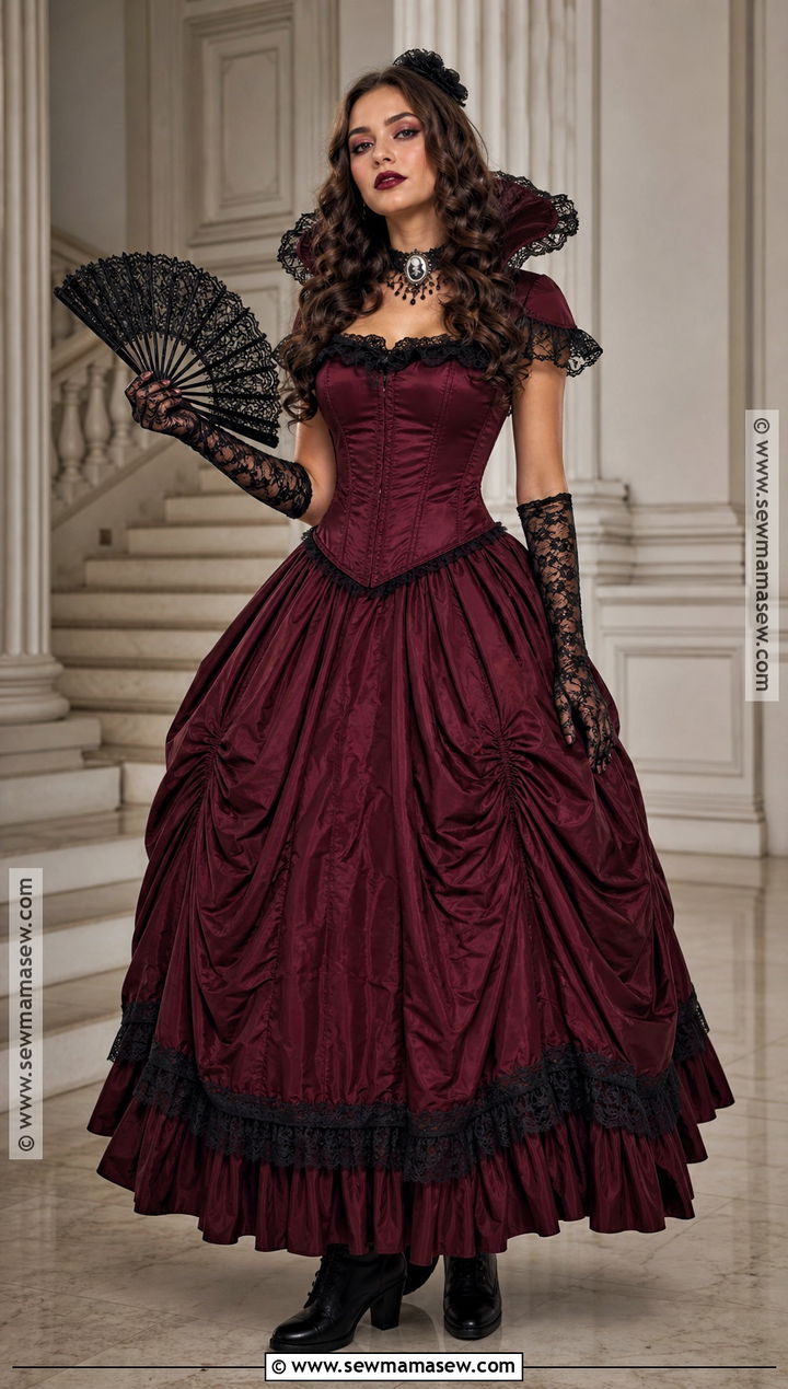 Katherine Pierce 1864 Burgundy Gown Outfit - 30 katherine pierce outfits halloween