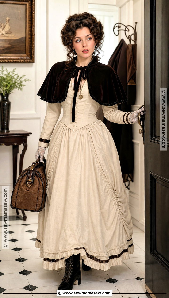 Katherine Pierce 1864 Cream Carriage Dress Outfit - 30 katherine pierce outfits halloween