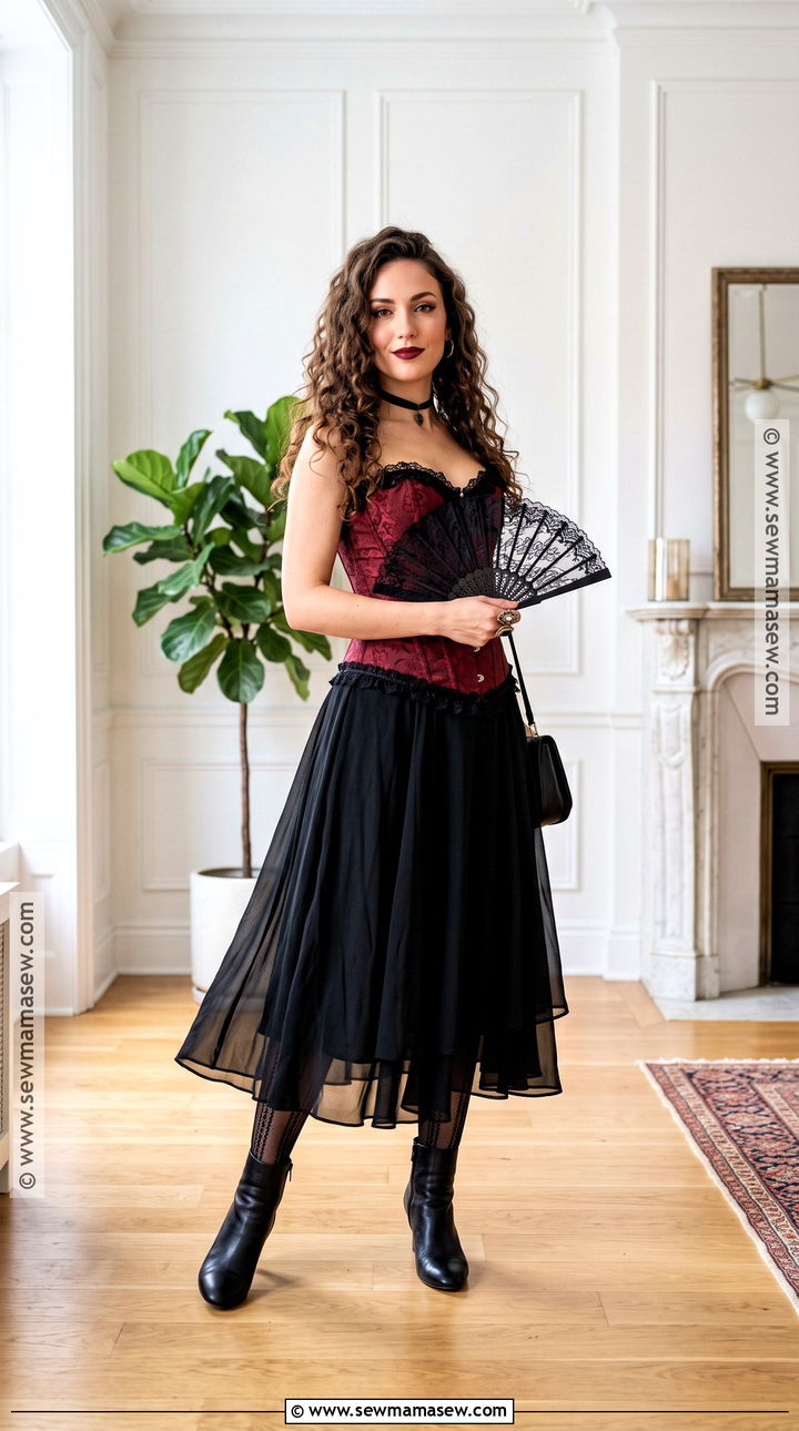Katherine Pierce Red Corset And Black Skirt Outfit - 30 katherine pierce outfits halloween