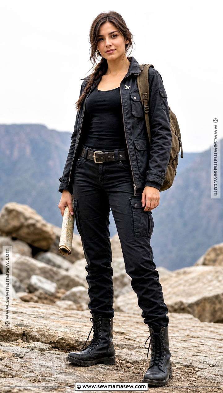 Katniss Everdeen Costume With Black Utility Outfit - 30 brunette halloween costume ideas