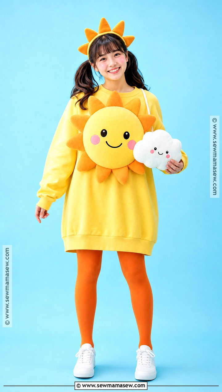 Kawaii Sun Costume With Smiling Face - 35 sun costume ideas