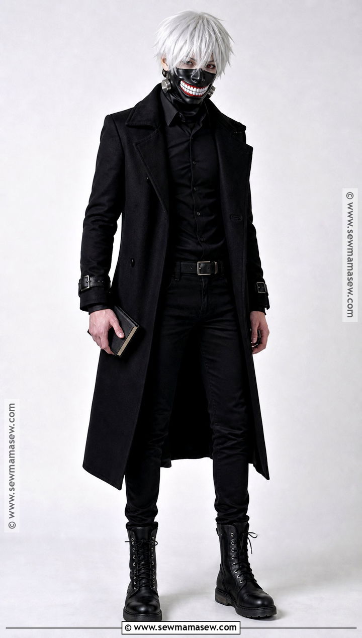 Ken Kaneki Cosplay With Black Coat - 30 white hair cosplay ideas