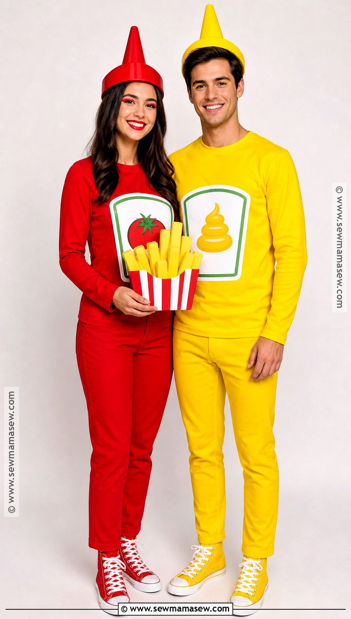 Ketchup And Mustard Couple Costume - 30 Matching Couple Outfits Halloween