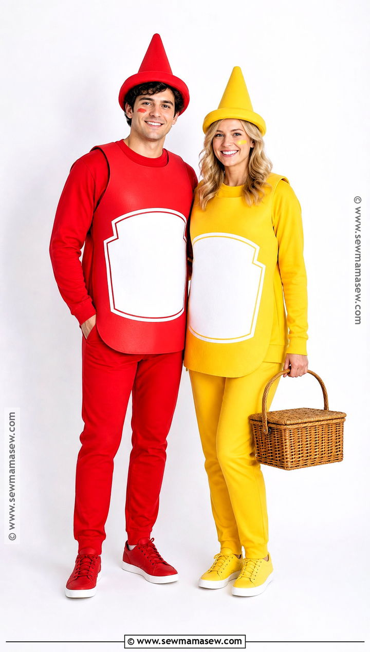 Ketchup And Mustard Couple Costume - 50 couple halloween costumes