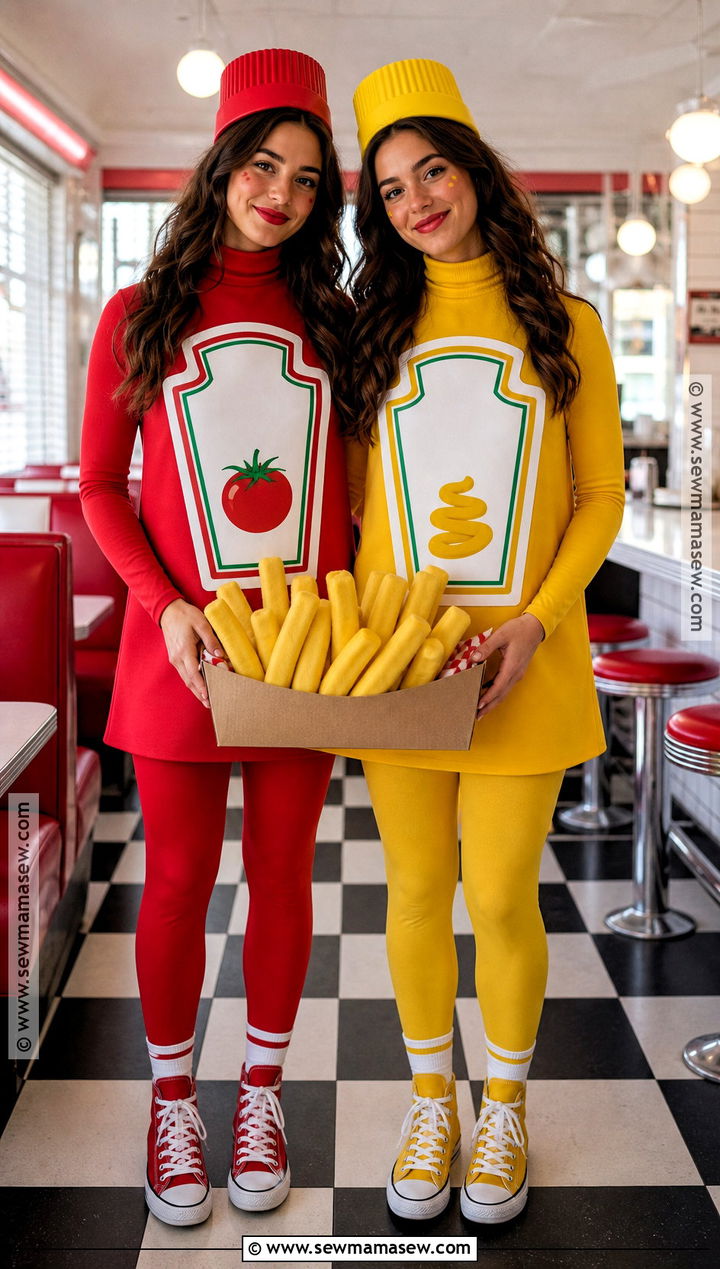 Ketchup And Mustard Twin Costume - 30 twin dress up ideas