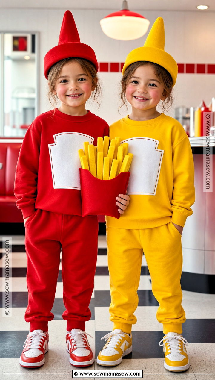 Ketchup And Mustard Twin Costume - 30 twins halloween costumes