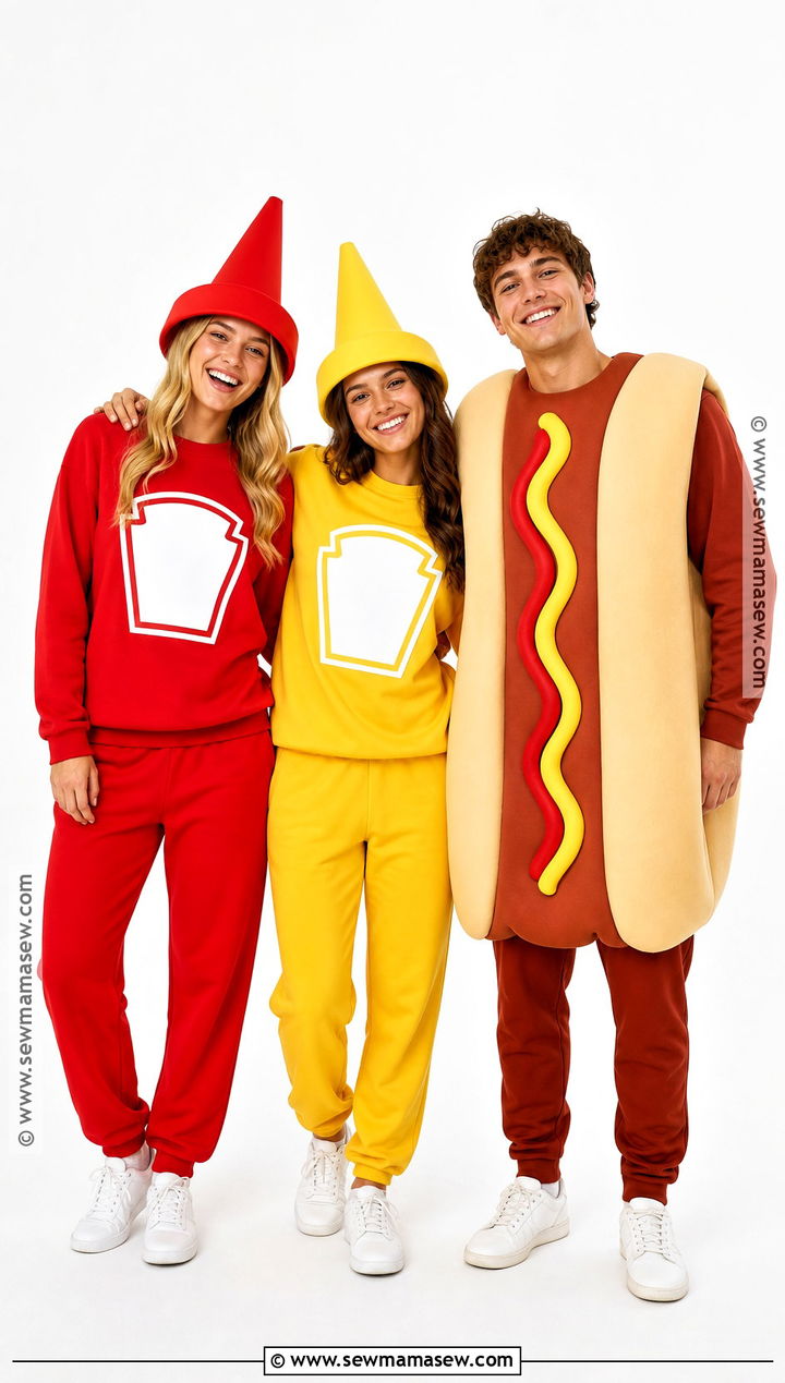 Ketchup Mustard And Hot Dog Costume - 30 costume ideas for 3 for friends