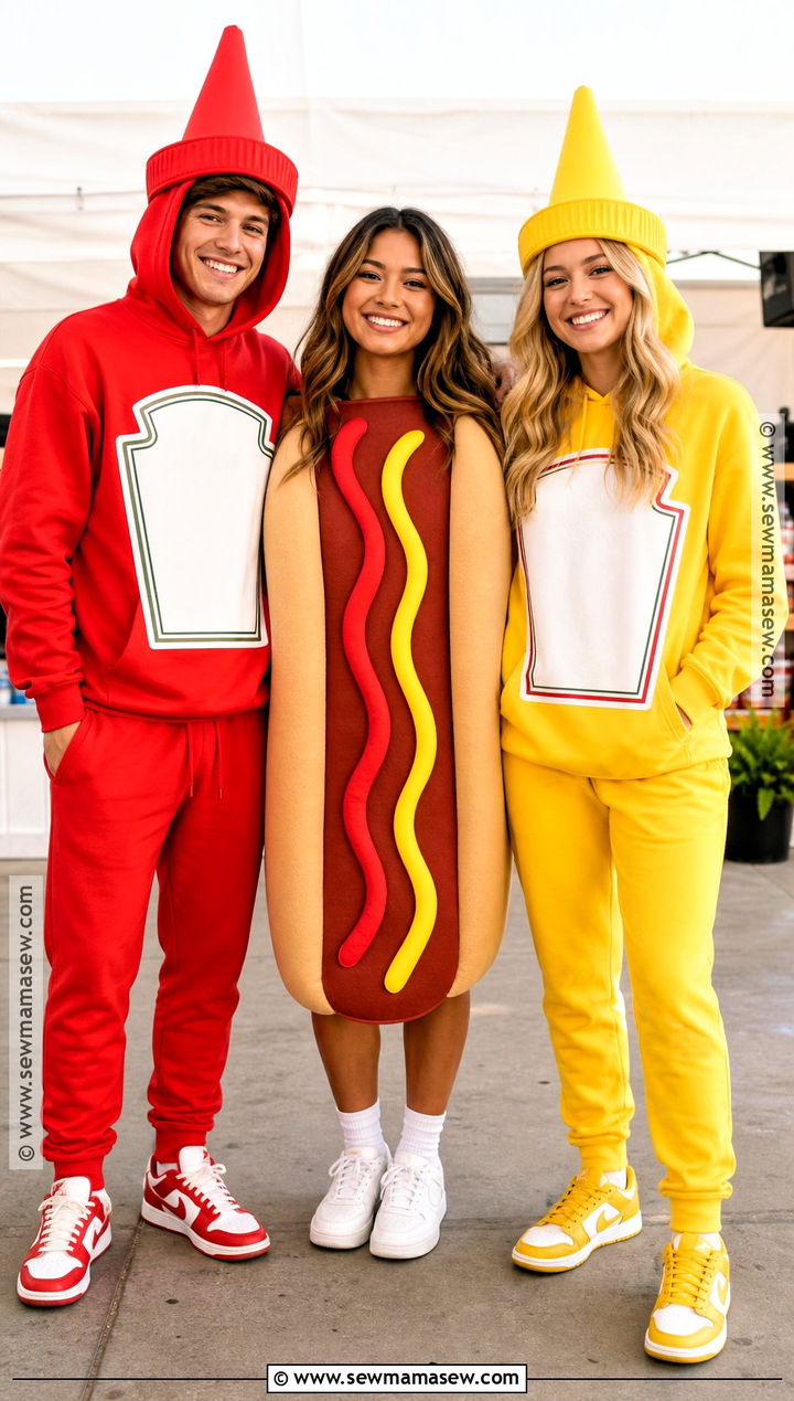 Ketchup Mustard And Hot Dog Trio Costume - 35 Trio Costumes Halloween