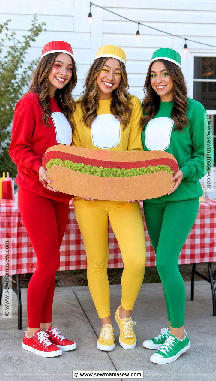 Ketchup Mustard And Relish Trio Costume - 30 simple trio halloween costumes