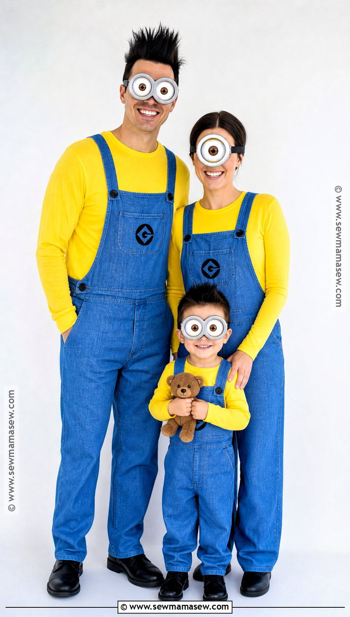 Kevin Stuart And Bob Family Costume - 30 minion family costume ideas