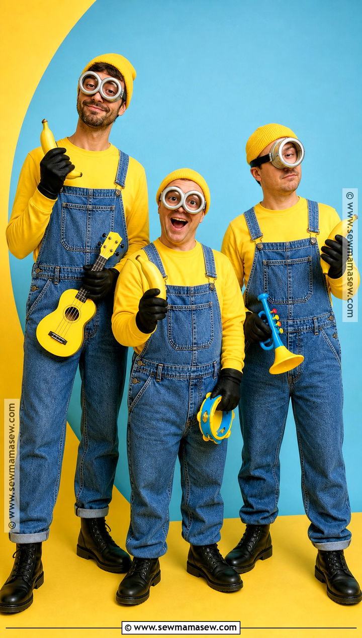Kevin Stuart And Bob Minion Trio Costume - 30 Trio Halloween Costumes for Men