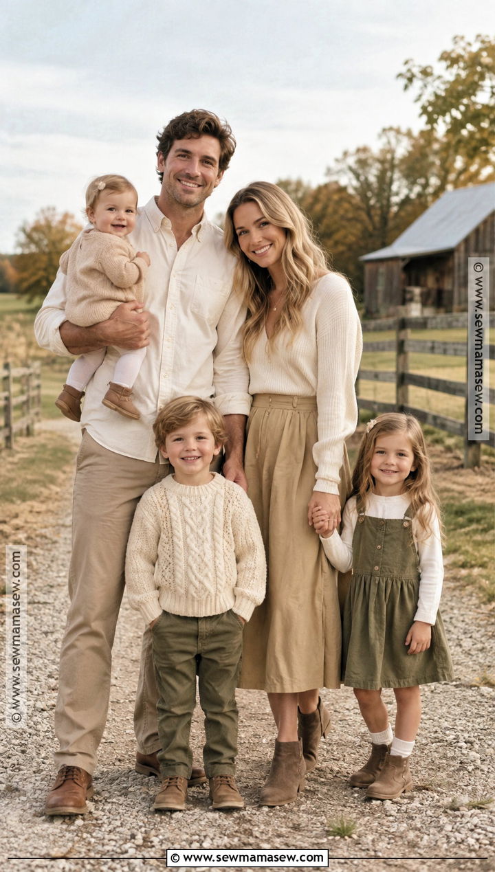 Khaki And Ecru Family Fall Picture Outfit - 15 family fall pictures outfits neutral