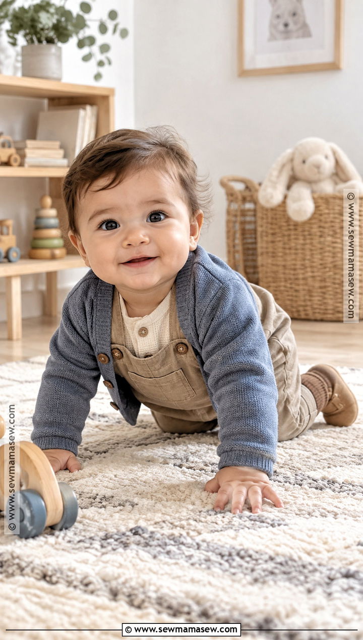 Khaki Baby Boy Overalls With Waffle Henley - 15 baby boy overalls outfit fall