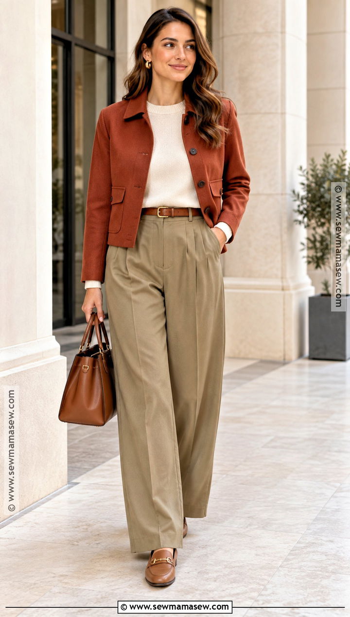Khaki Terracotta and Cream Autumn Outfit - 20 warm autumn outfits color palettes
