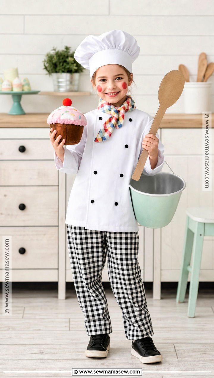 Kid Chef Costume With Cupcake Prop - 30 kid costumes