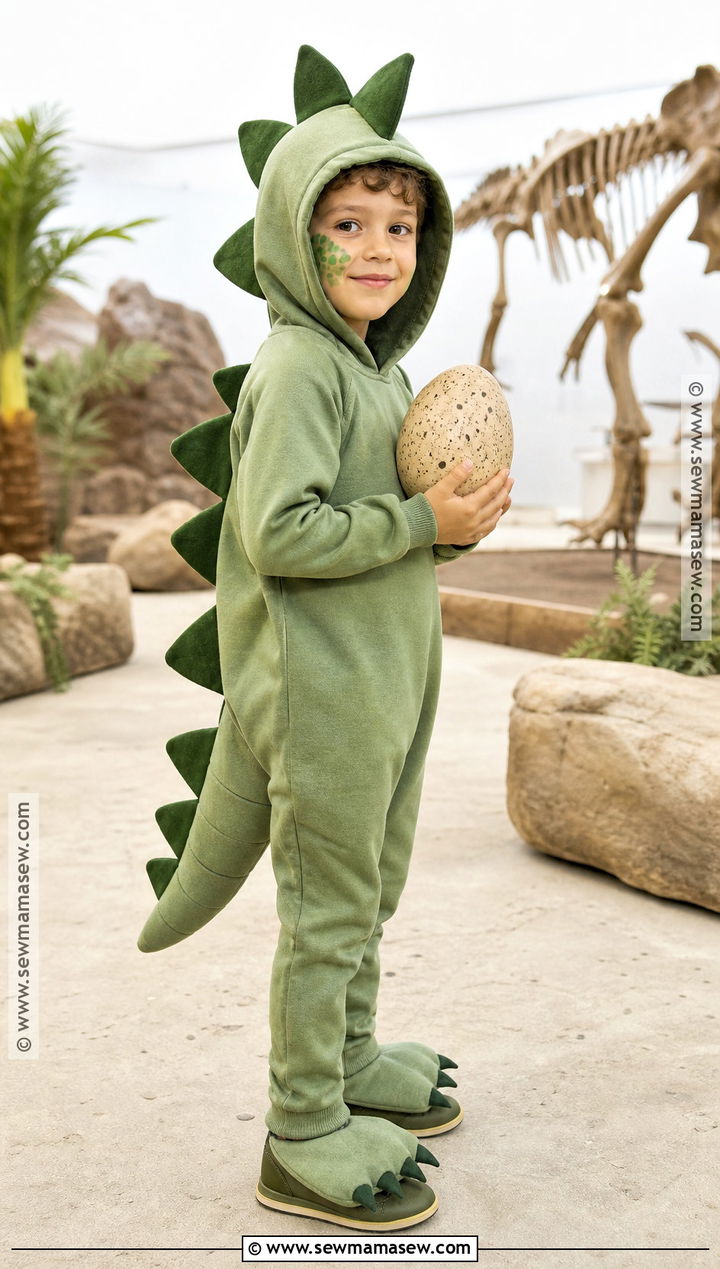 Kid Dinosaur Costume With Felt Spikes - 30 kid costumes
