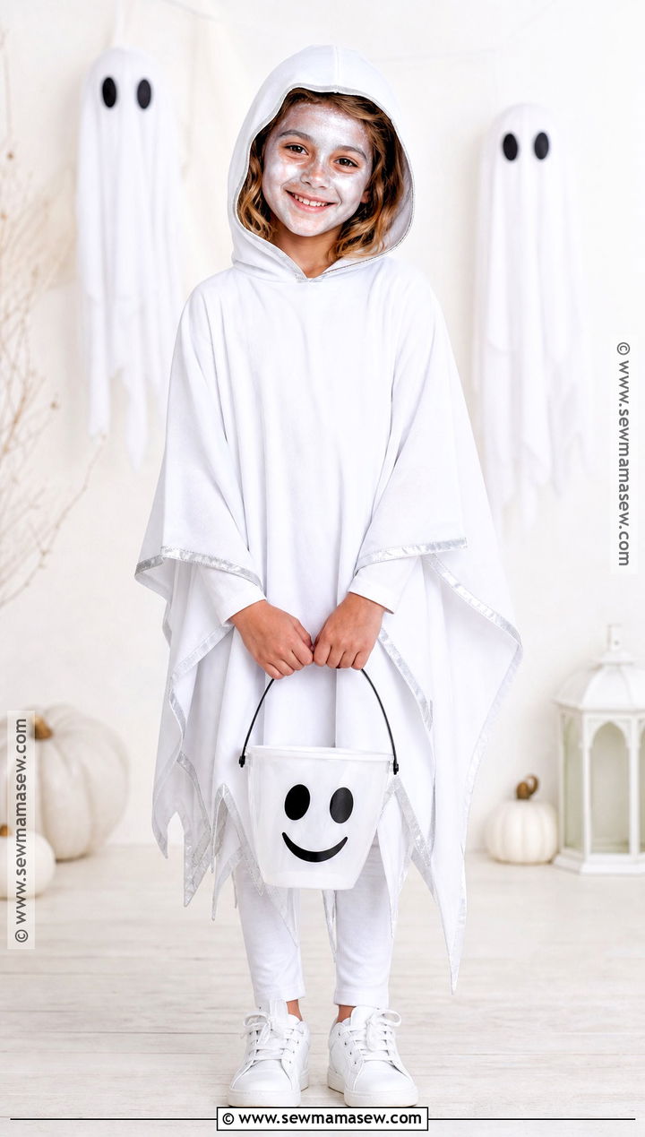 Kid Friendly Ghost Costume With White Cape - 30 kid costumes