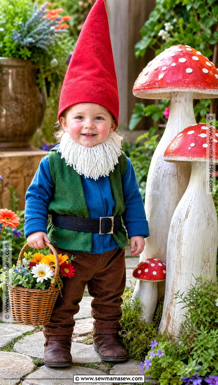Kid Garden Gnome Costume With Red Hat - 30 kid costumes