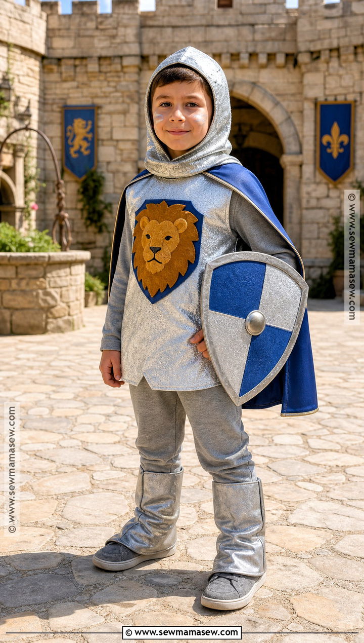 Kid Knight Costume With Silver Cape - 30 kid costumes