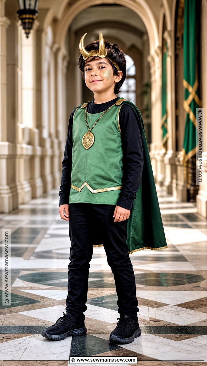 Kid Loki Costume With Green Cape - 35 loki costume ideas