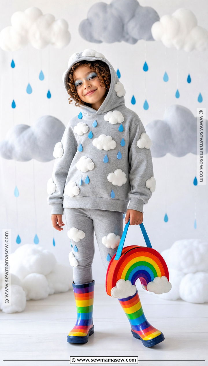 Kid Rain Cloud Costume With Rainbow Boots - 30 kid costumes