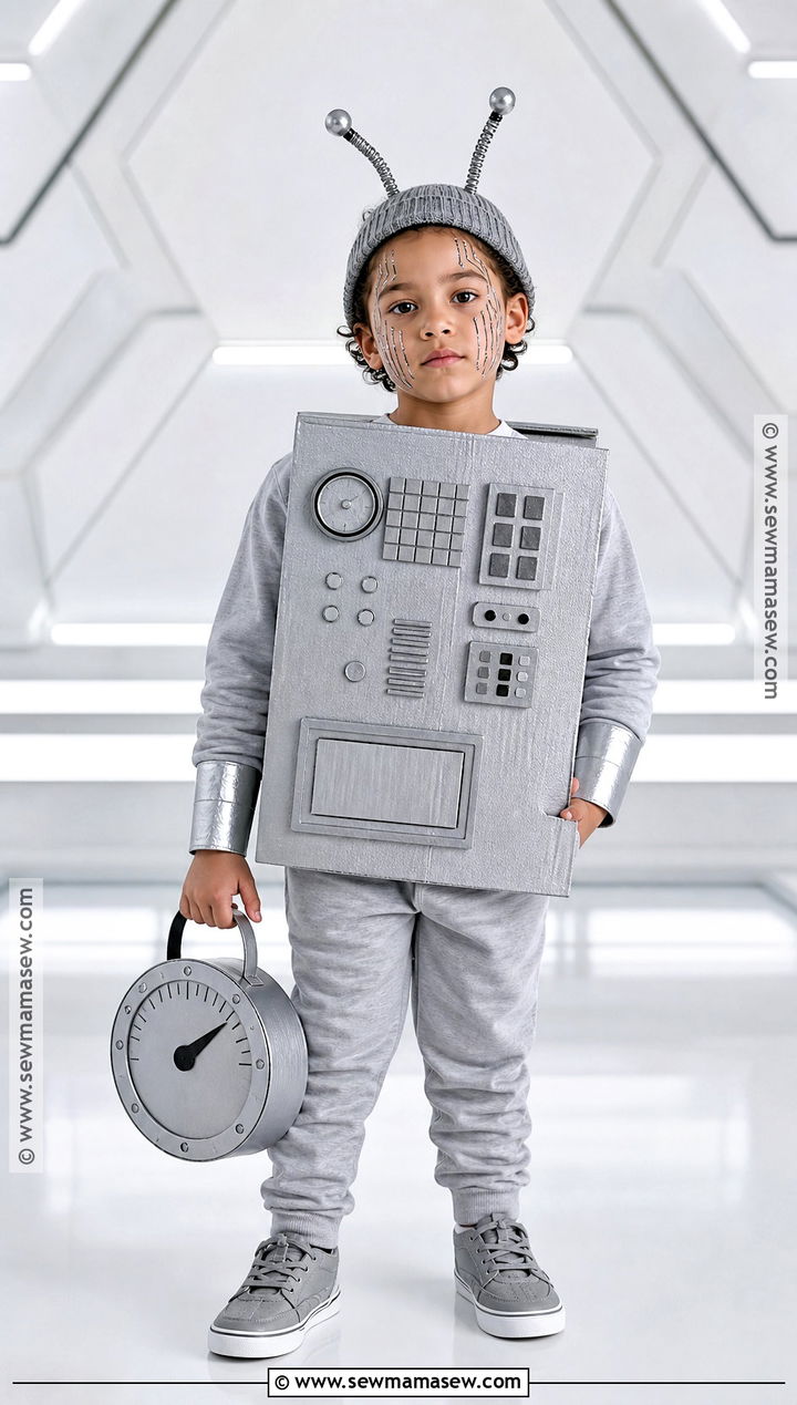 Kid Robot Costume With Cardboard Controls - 30 kid costumes