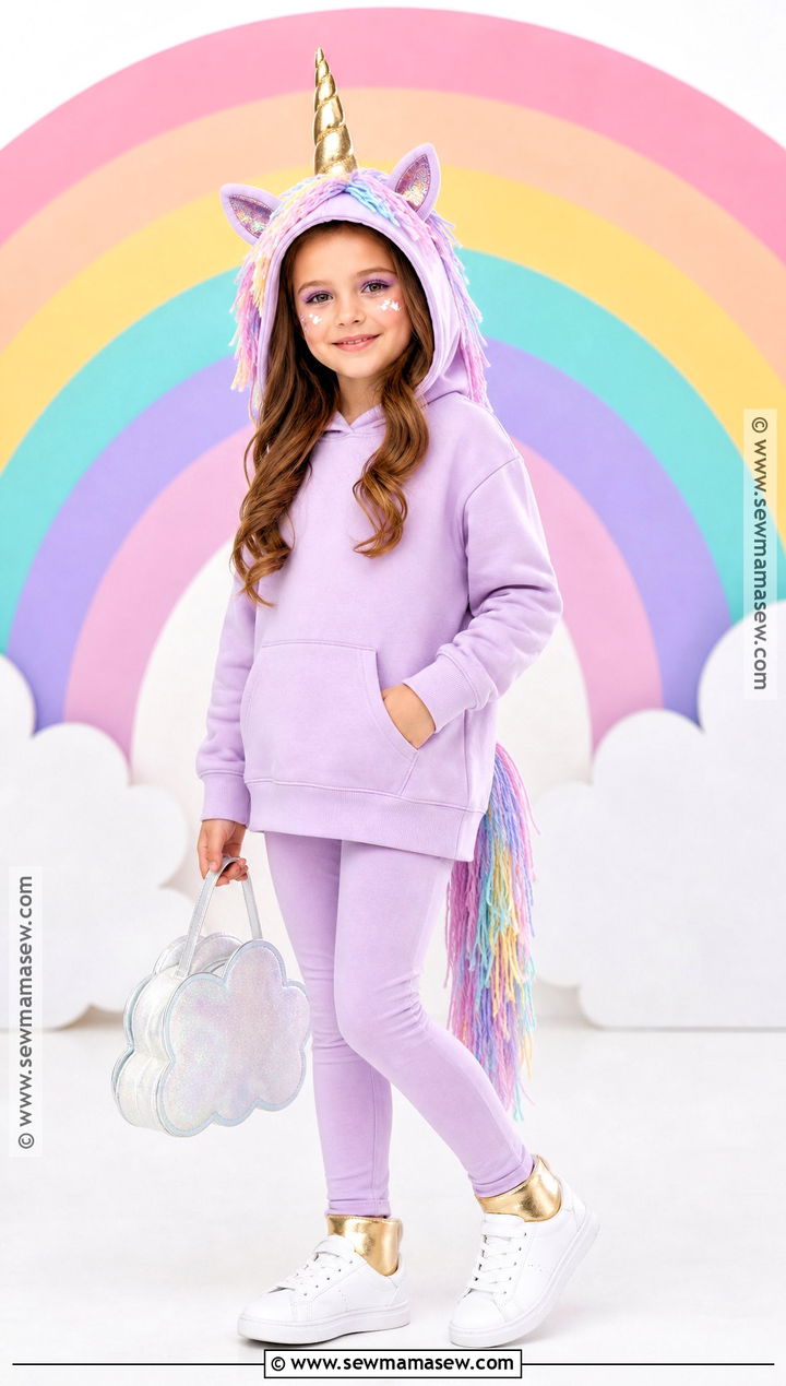 Kid Unicorn Costume With Rainbow Mane - 30 kid costumes