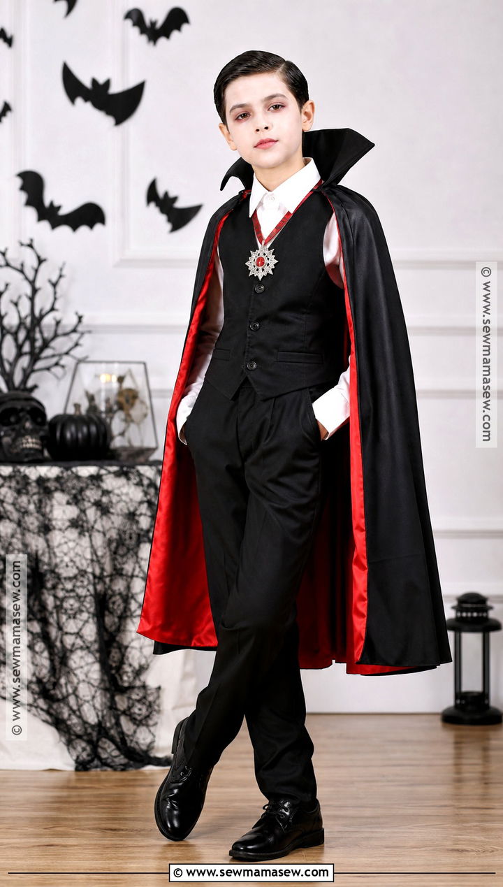 Kid Vampire Costume With Red Cape - 45 kids halloween costumes