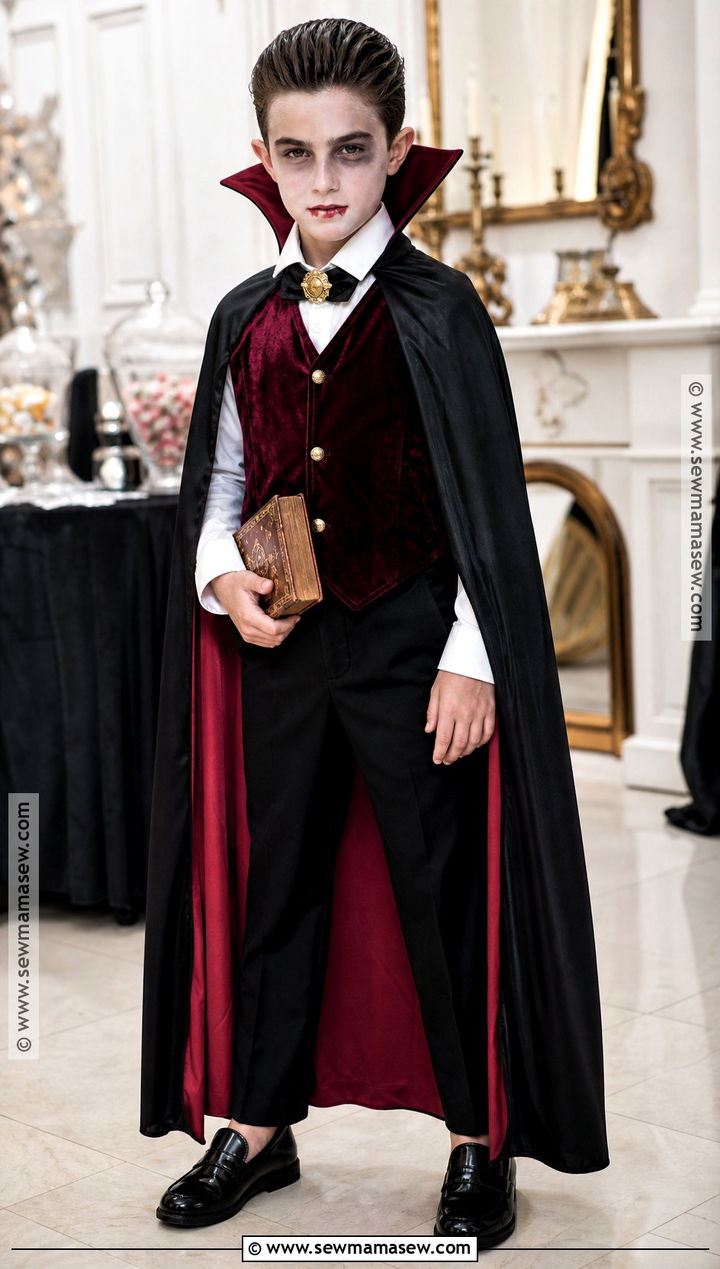 Kid Vampire Costume With Red Cape - 30 kid costume ideas