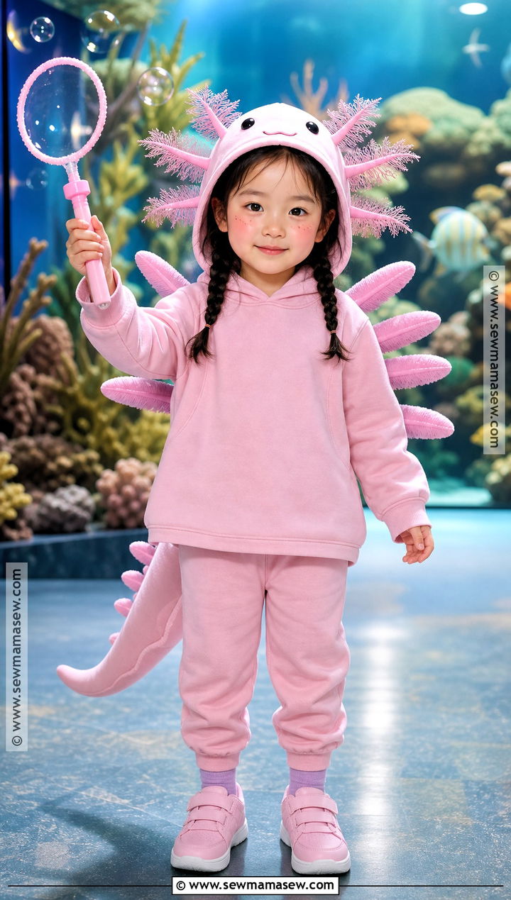 Kids Axolotl Costume With Pink Gills - 35 kids costume ideas