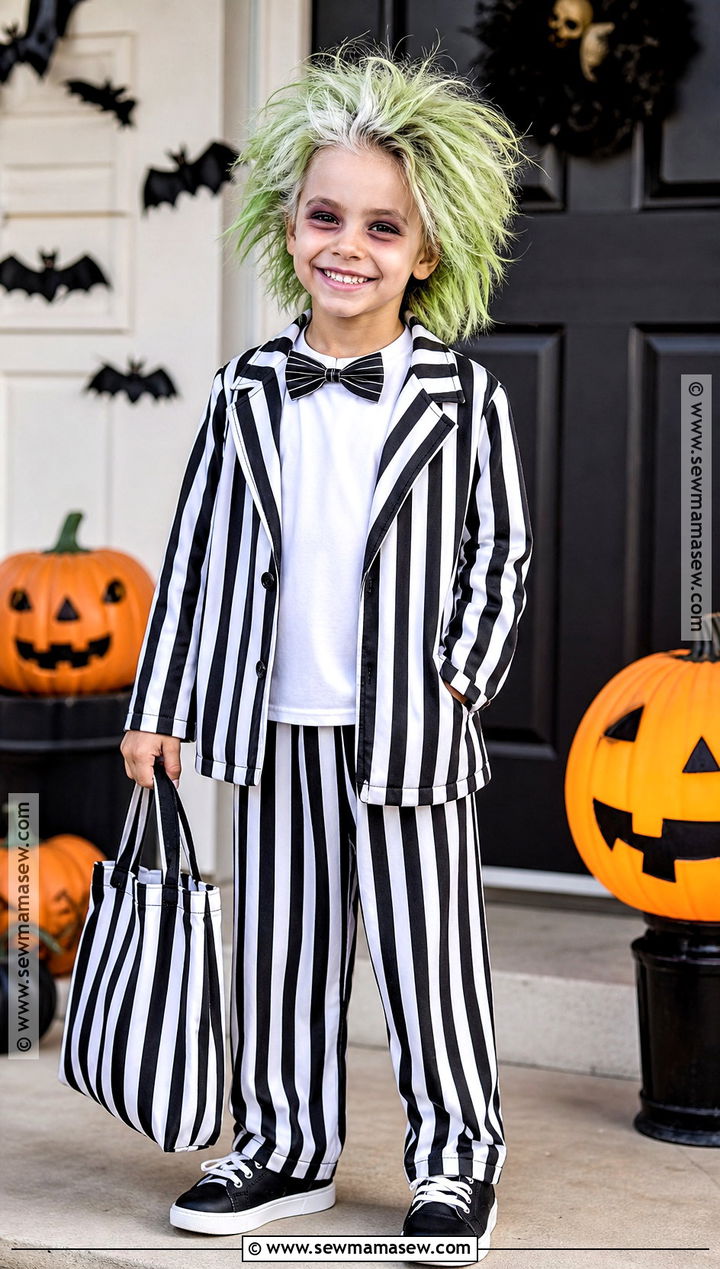 Kids Beetlejuice Striped Costume - 35 beetlejuice halloween costume ideas