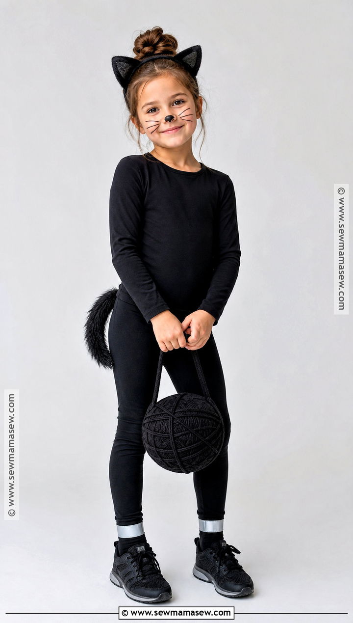 Kids Black Cat Costume With Furry Tail - 35 kids halloween costume ideas