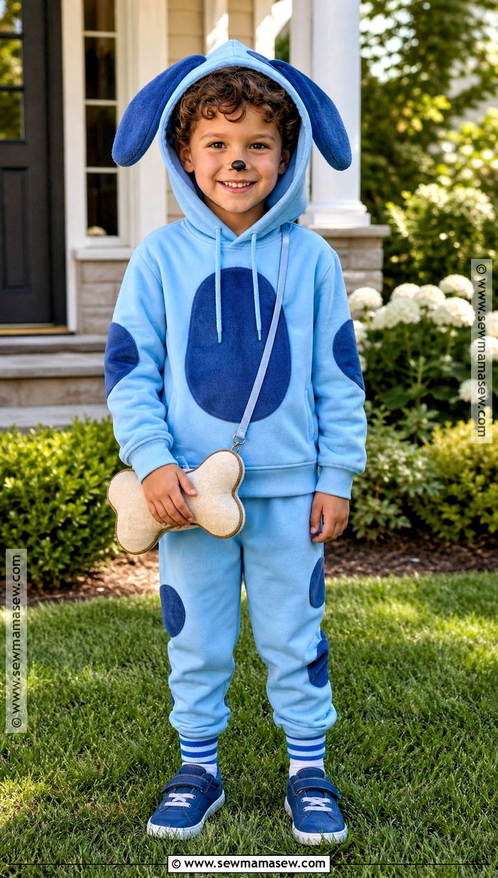 Kids Bluey Costume With Blue Hoodie - 35 kids halloween costume ideas
