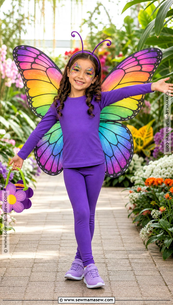 Kids Butterfly Costume With Rainbow Wings - 35 kids halloween costume ideas